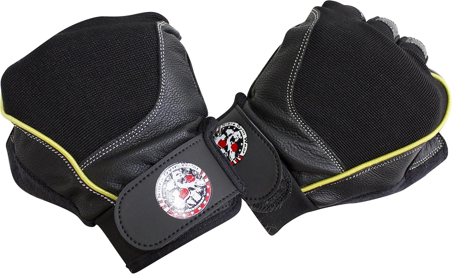 Muscle Composition High Performance Gym Exercise Gloves Black with Yellow Stripe by Nibra