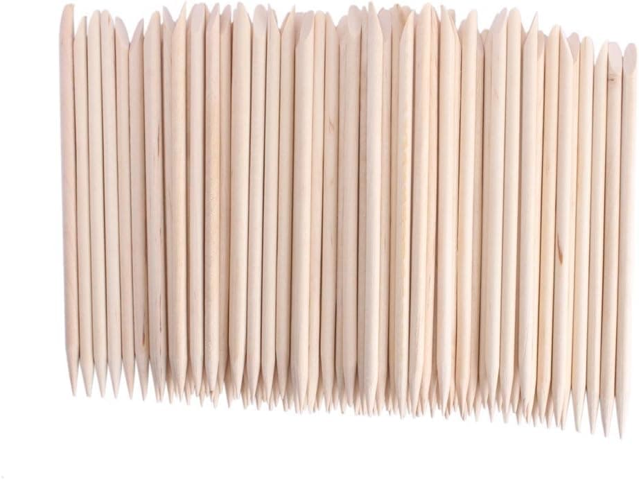 JOVANA 1000 pcs Nail Art Orange Wood Sticks Cuticle Pusher Remover Manicure Pedicure Tool 120mm