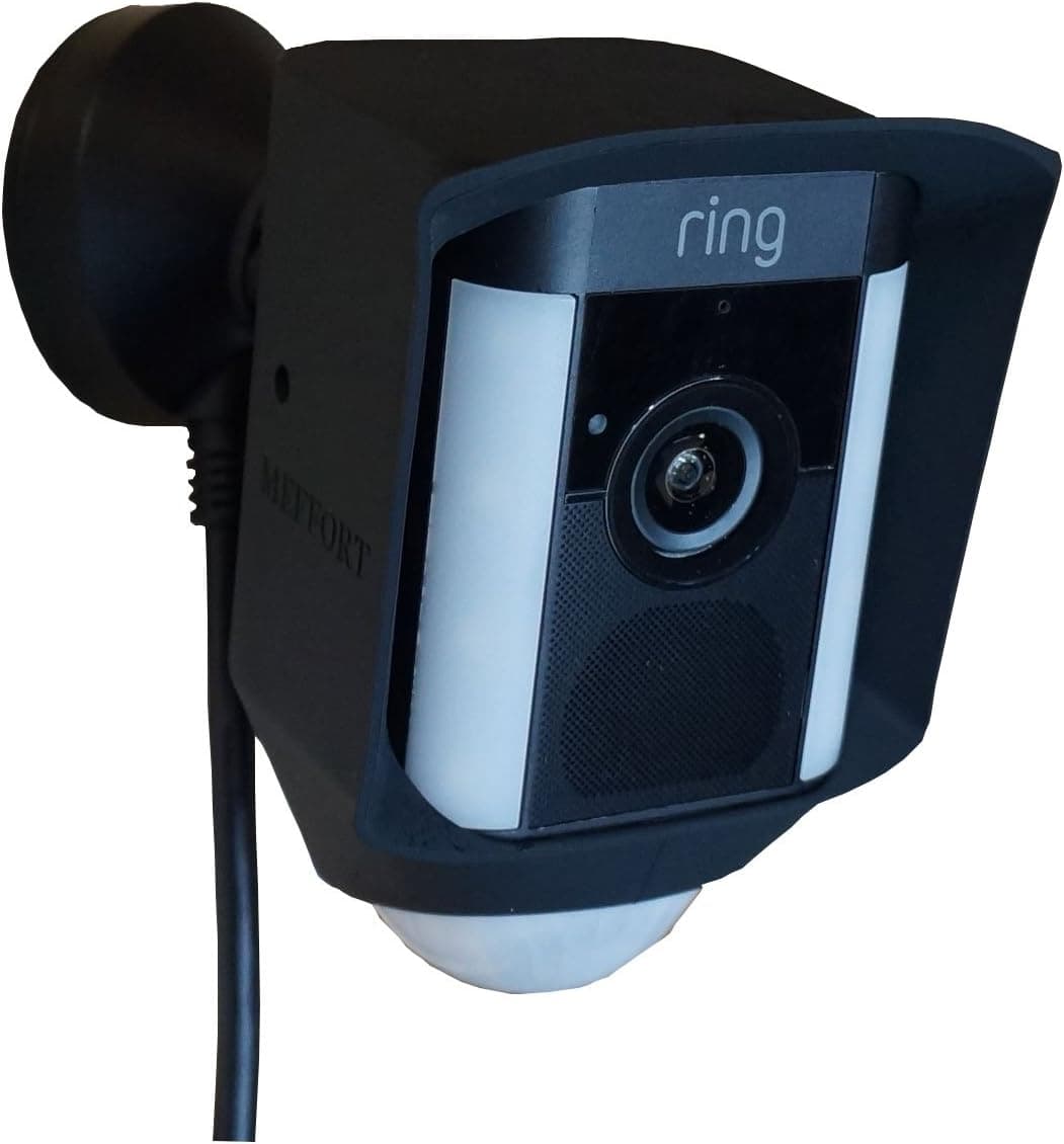 Silicone Cover Case for Ring Spotlight Camera Wired - Sun Glare, UV & Weather Protection Skins Cover (1Pack, Black)