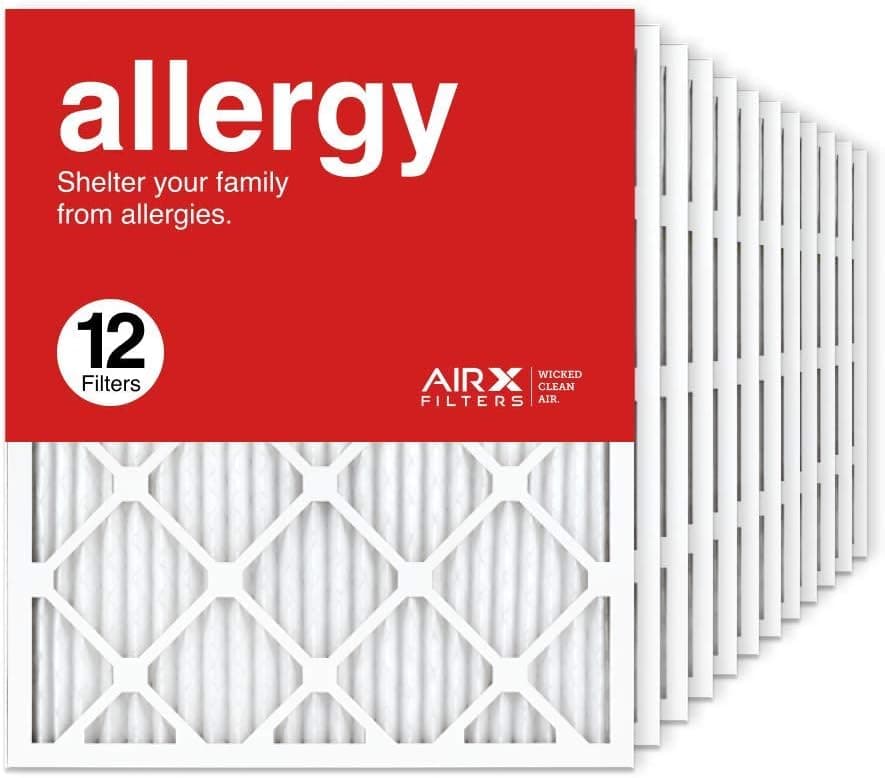 AIRx Filters 20x25x1 Air Filter MERV 11 Pleated HVAC Furnace AC Air Conditioning Filters 20x25x1, Allergy 12-Pack, Made in the USA