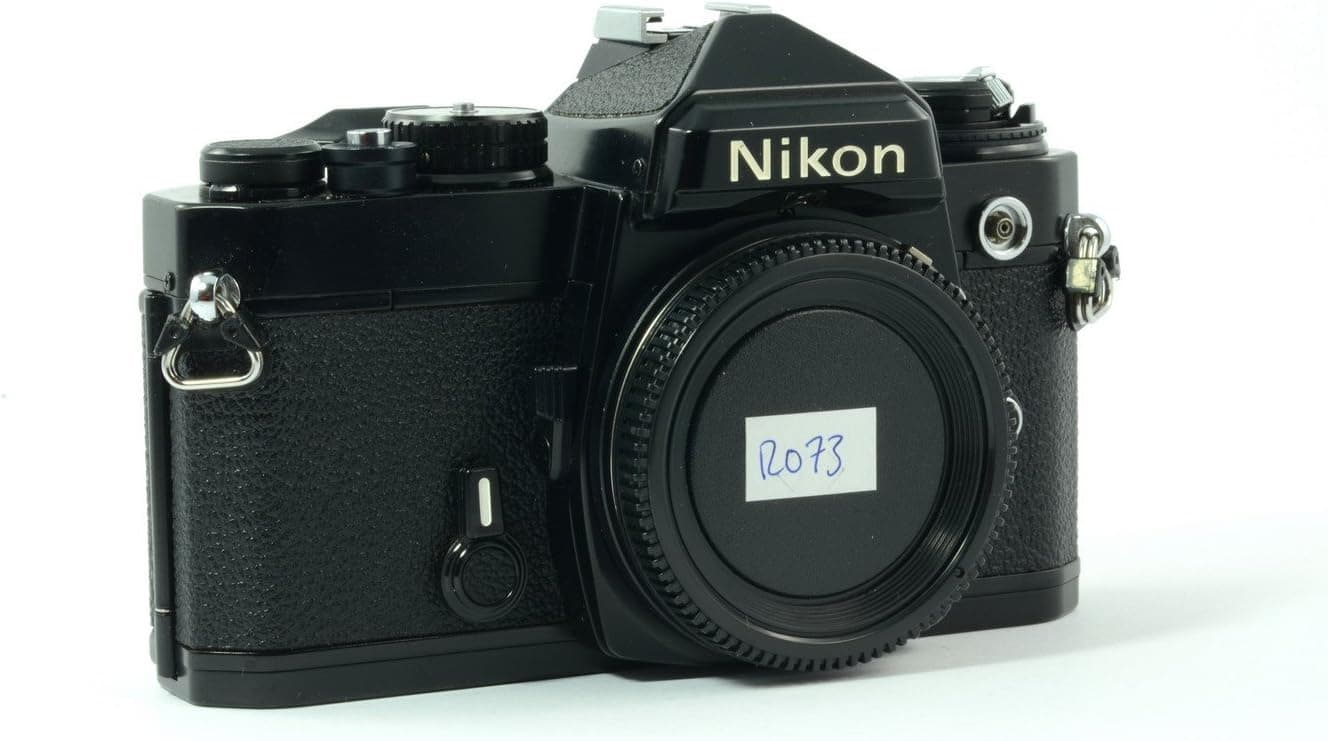 Black Nikon FE SLR film camera
