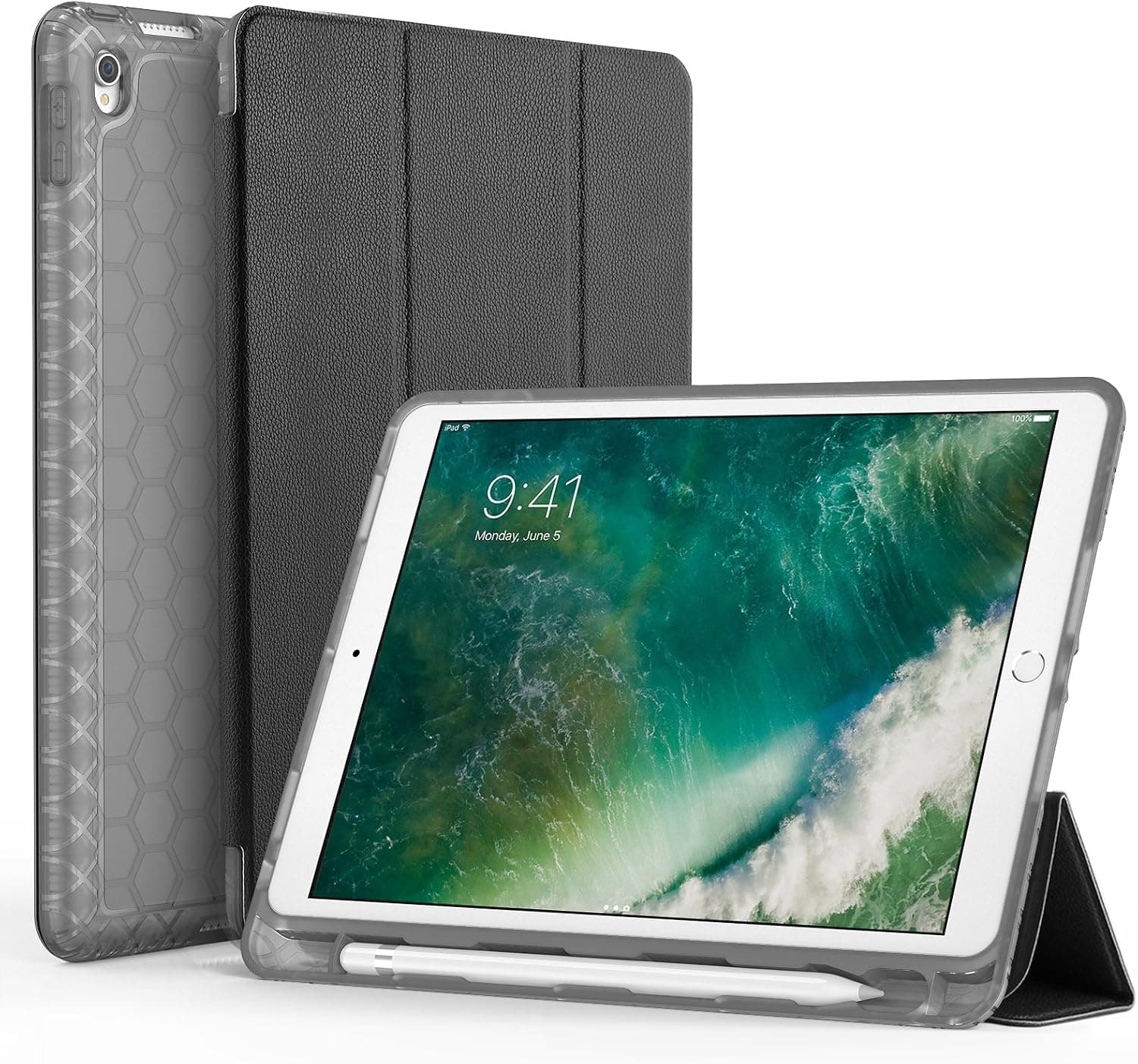 iPad Air 2 Case - Swees PU Leather Smart Cover Case for Apple iPad Air 2 (2014 Released) with Magnetic Auto Wake & Sleep Function - Gold (2-Year Manufacturer Warranty from Swees)