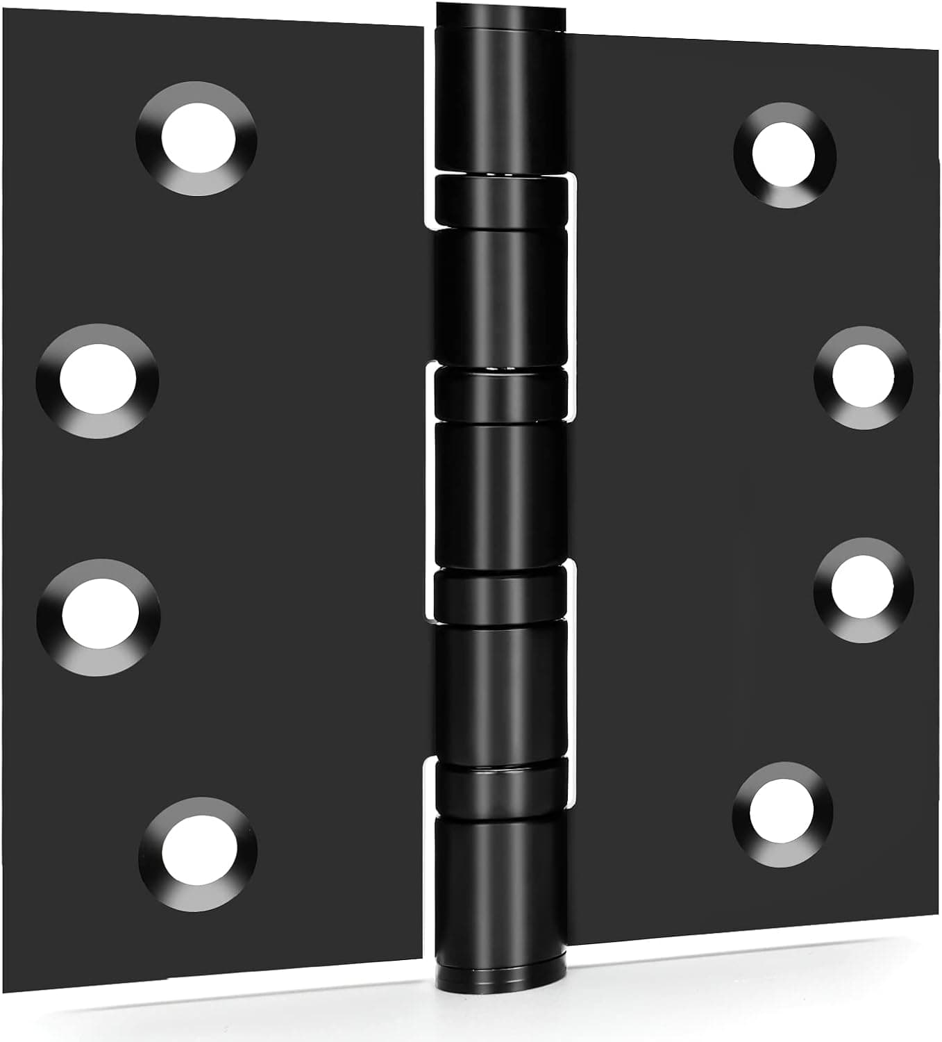 3 Pack goldenwarm Matte Black 4'' Door Hinges for Exterior Doors Ball Bearing Door Hinges 4in x 4in Door Hinges with Square Corners, Heavy-Duty, 304 Stainless Steel