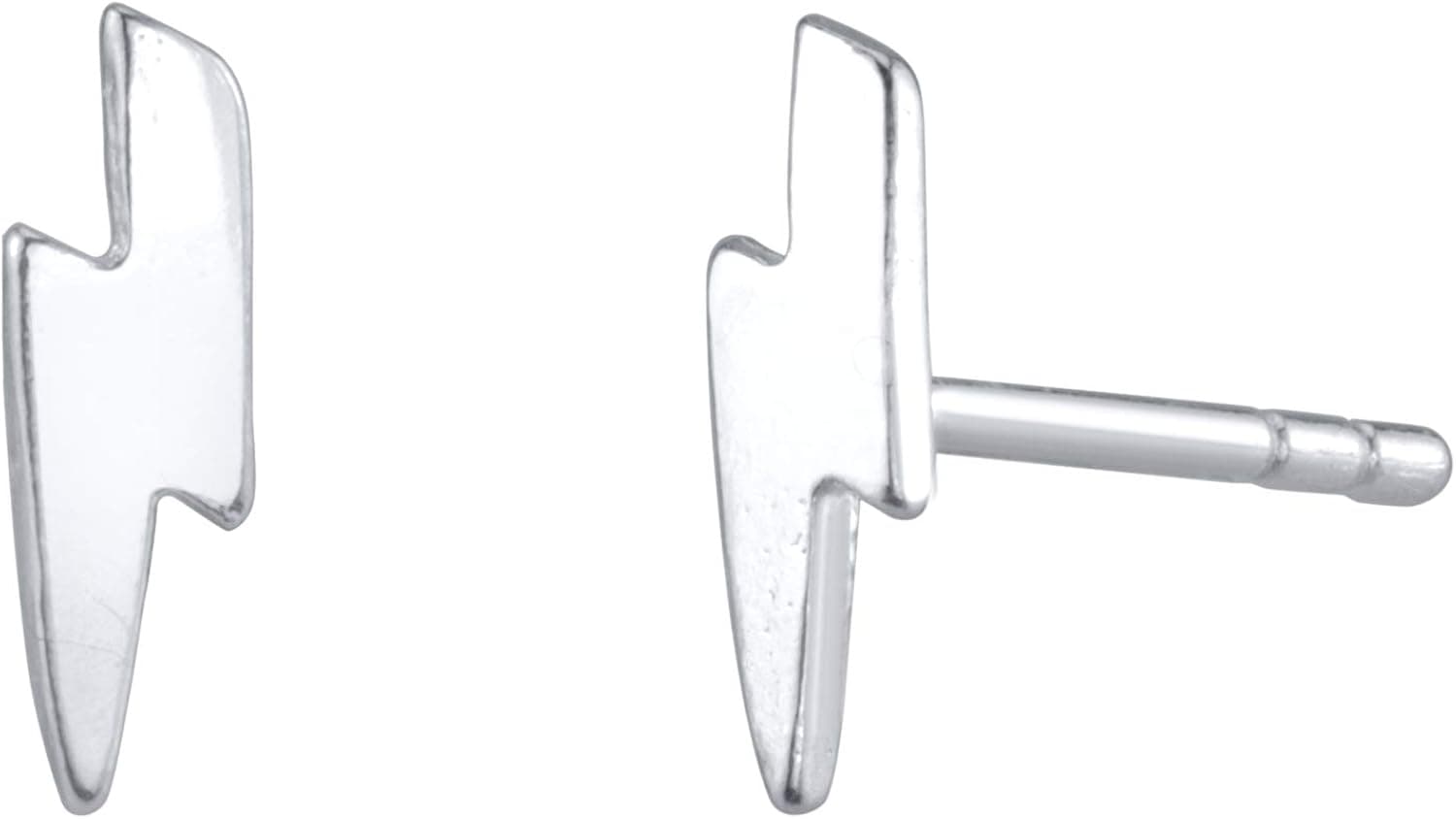 Lightning Bolt Stud Earrings - 925 Sterling Silver - Hypoallergenic