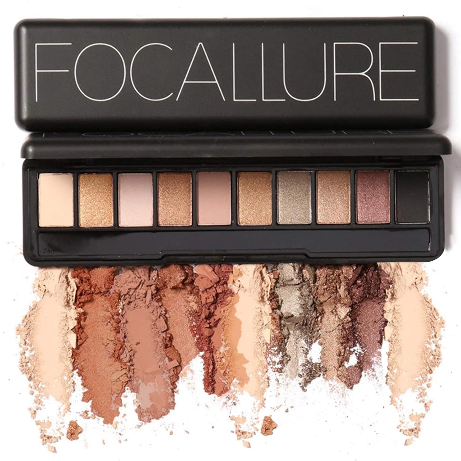 FOCALLURE 10 COLORS Eyeshadow Palette, Makeup Ultimate Shadow Palette Neutral Smokey Blendable Waterproof Eye Shadows Cosmetic High Pigmented Eye Shadows Cosmetic