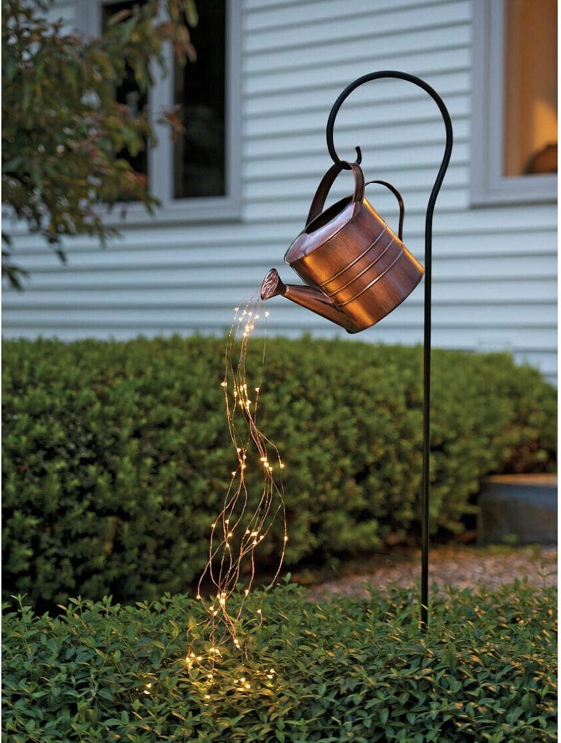 Tiffuniess, Star Shower Garden Art LED Light Outdoor Garden Fairy Light Decor Solar Garden Light Outdoor with Watering Can Fairy Copper Wire Waterproof String Lights (C)