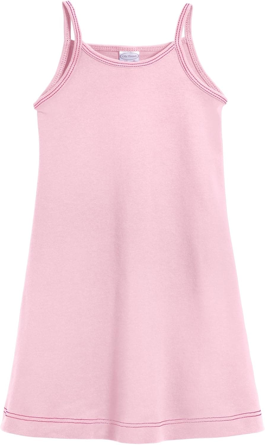 City Threads Girls' 100% Cotton Cami Summer Dress Spaghetti Strap - Made in USA