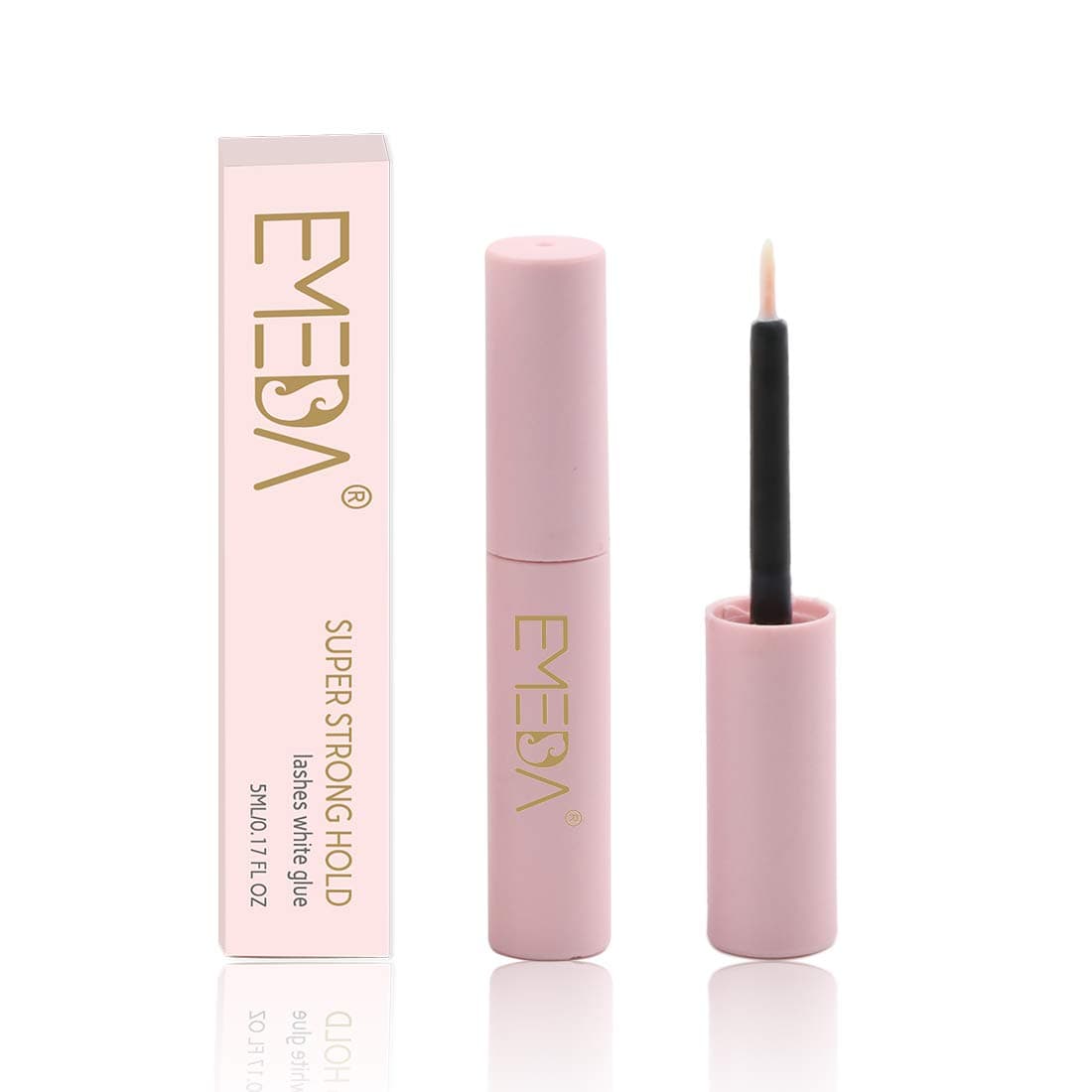 EMEDA Eyelash Glue for False Lashes Super Strong Hold Long Lasting 24H Waterproof Latex Free Best Lash Glue Eyes Strip White Clear Lash Adhesive 5ml 0.17oz