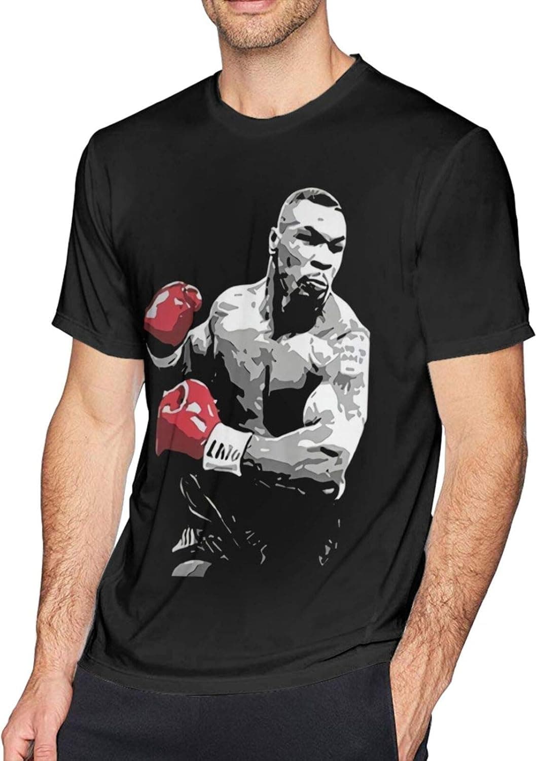 Ssxvjaioervrf Mike Tyson Boxing Men's Basic Cotton Short Sleeve T-Shirt Black