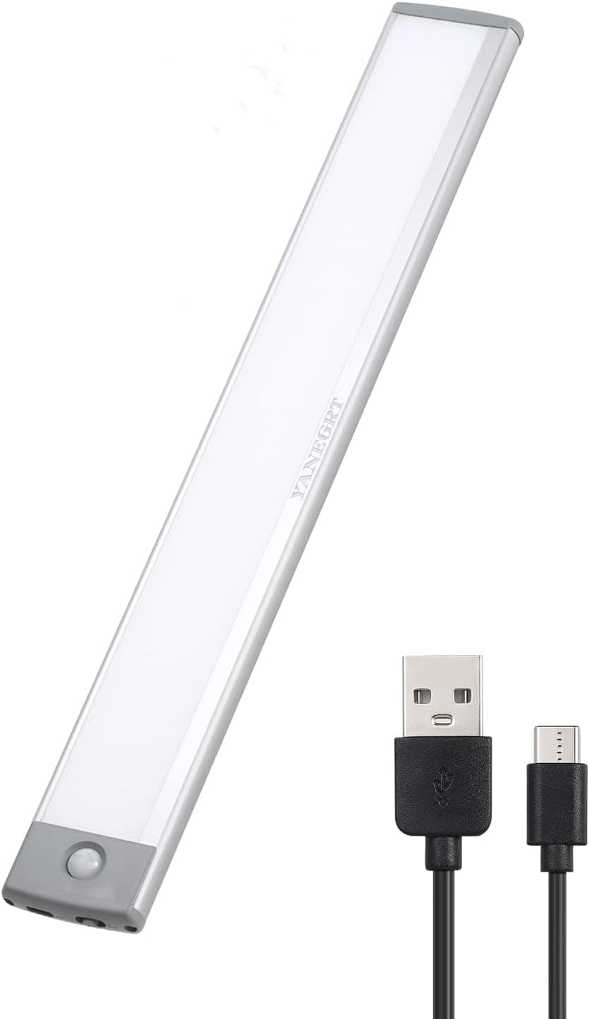 54LED Closet Lights, Motion Sensor Light Wireless Under Cabinet Magnetic Lights Large Capacity USB-C Rechargeable Light 2500 mA for Kitchen Counter Wardrobe Night Lighting Glare Free - Cool White