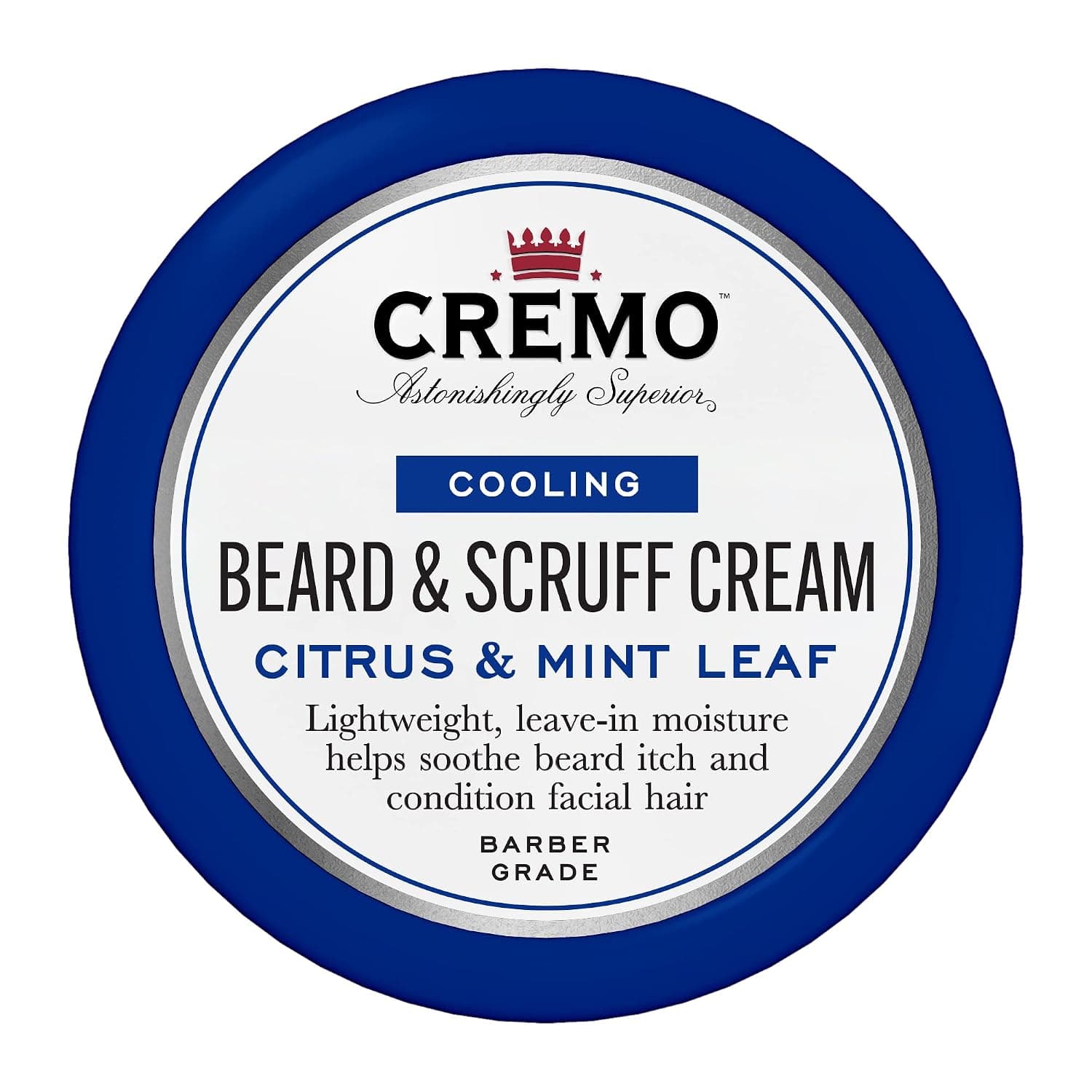Cremo Beard & Scruff Cream, Cooling Citrus & Mint Leaf, 4 oz - Soothe Beard Itch, Condition and Offer Light-Hold Styling for Stubble and Scruff (Product Packaging May Vary)