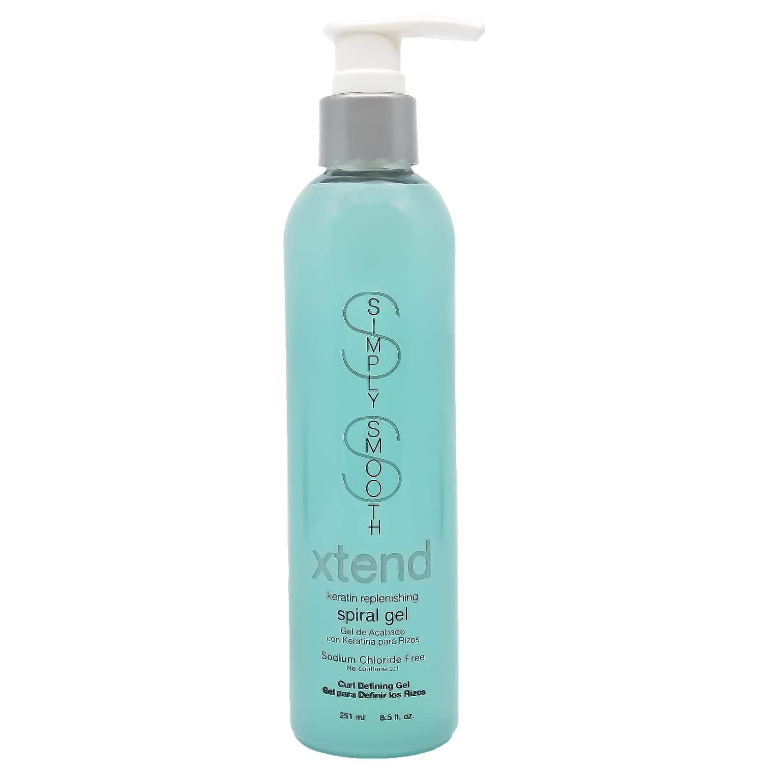 SIMPLY SMOOTH Xtend Keratin Replenishing Spiral Gel | Lightweight Curl Defining Gel | Define Curls, Add Bounce & Tame Frizz | Non Flaking Formula & No Crunch Styling Hold | 8.5 Oz.