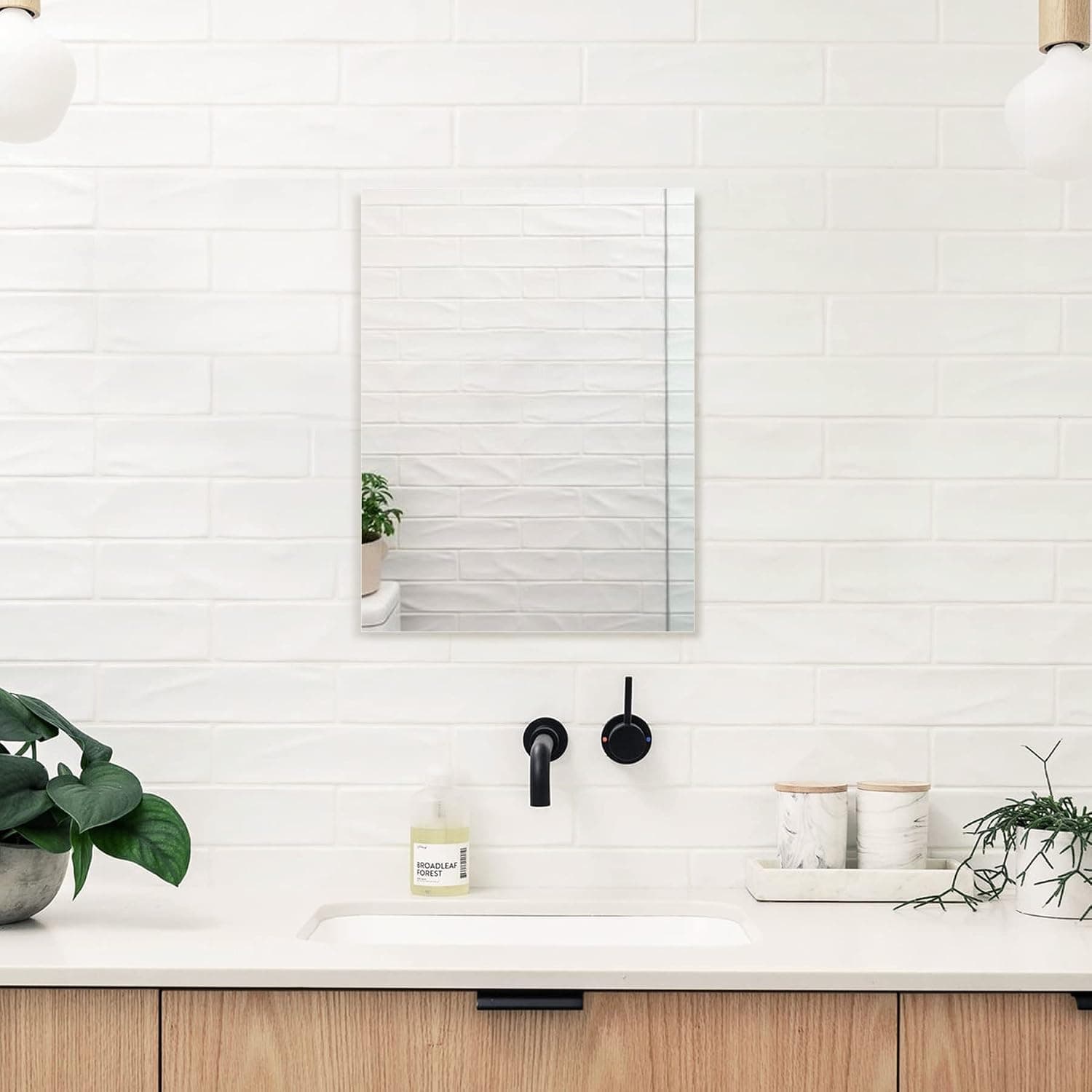Mirrorons Frameless Mirror, Wall Mirror 18" x 24", Modern Rectangle Bathroom Mirrors for Wall with Polished Edge, Hangs Horizontally or Vertically. Entryways, Bathroom, Gym.