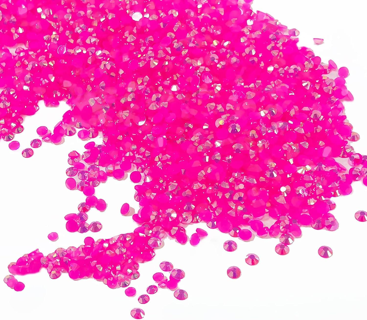 4000pcs 3mm Resin Rhinestone Multi-Color Flatback Jelly Resin Rhinestones Bling Glitter Diamond Sparkly Stone for Makeup, Mugs, Tumblers, Craft Decoration (Hot Pink)