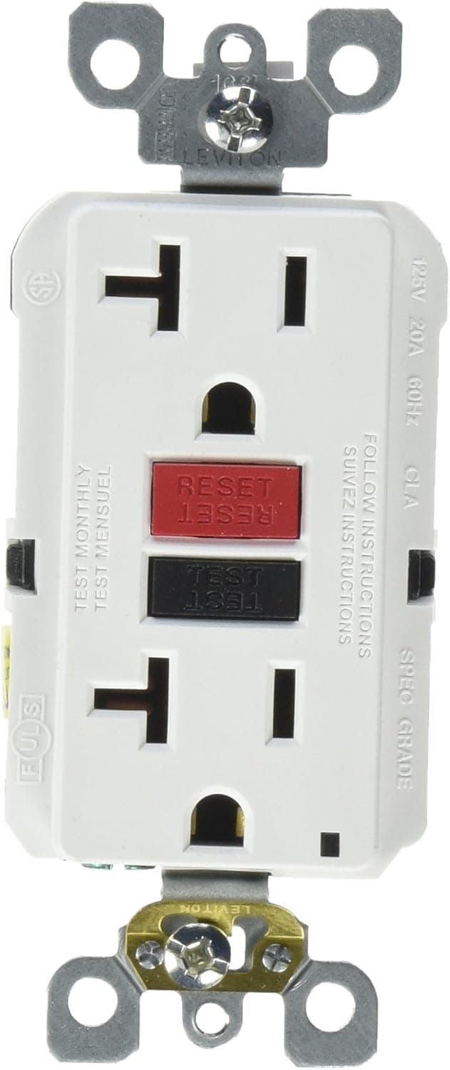 Leviton TV205382 20A WHT Self Test GFCI