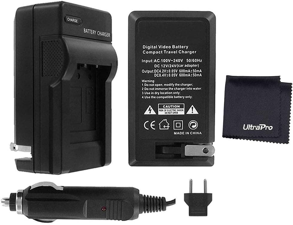 Nikon D80 Digital Camera Battery Charger (110/220v with Car & EU adapters) - UltraPro Replacement Charger for Nikon EN-EL3, ENEL3a and ENEL3e Battery