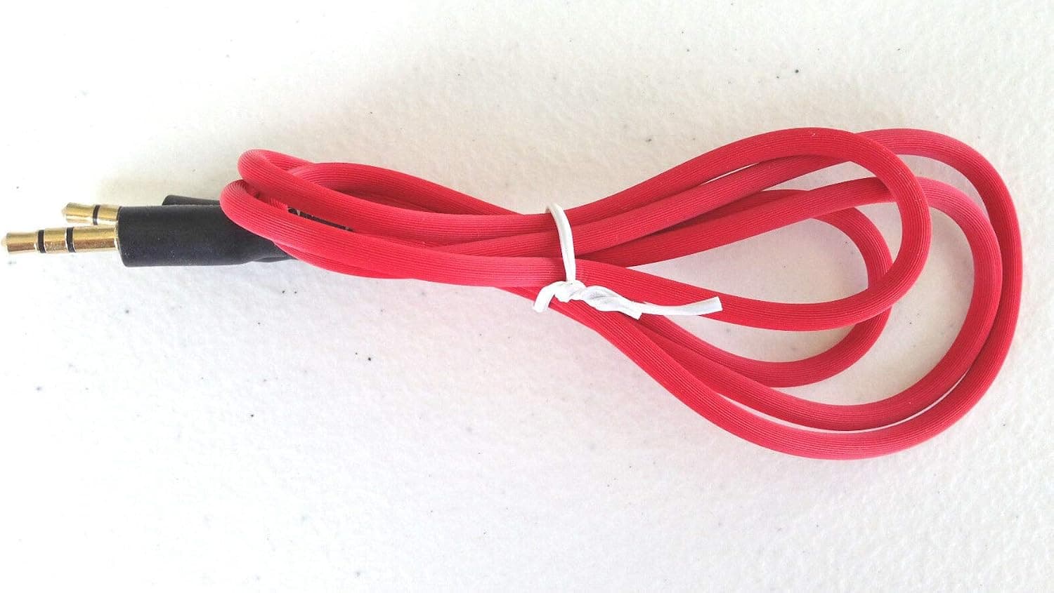 NTJ 3ft (1m) 3.5mm Jack Round Male to Male Stereo Auxillary Cable (Red)