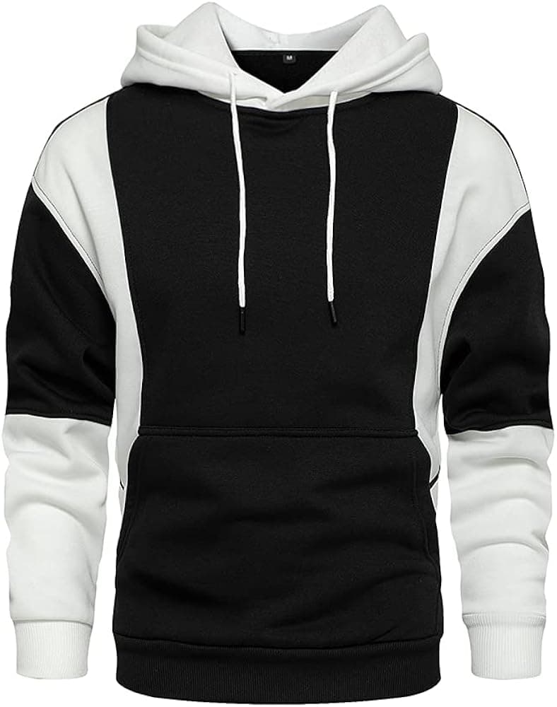 LBL Men's Hoodies Pullover Color Block Fleece Long Sleeve Sweatshirt with Pocket