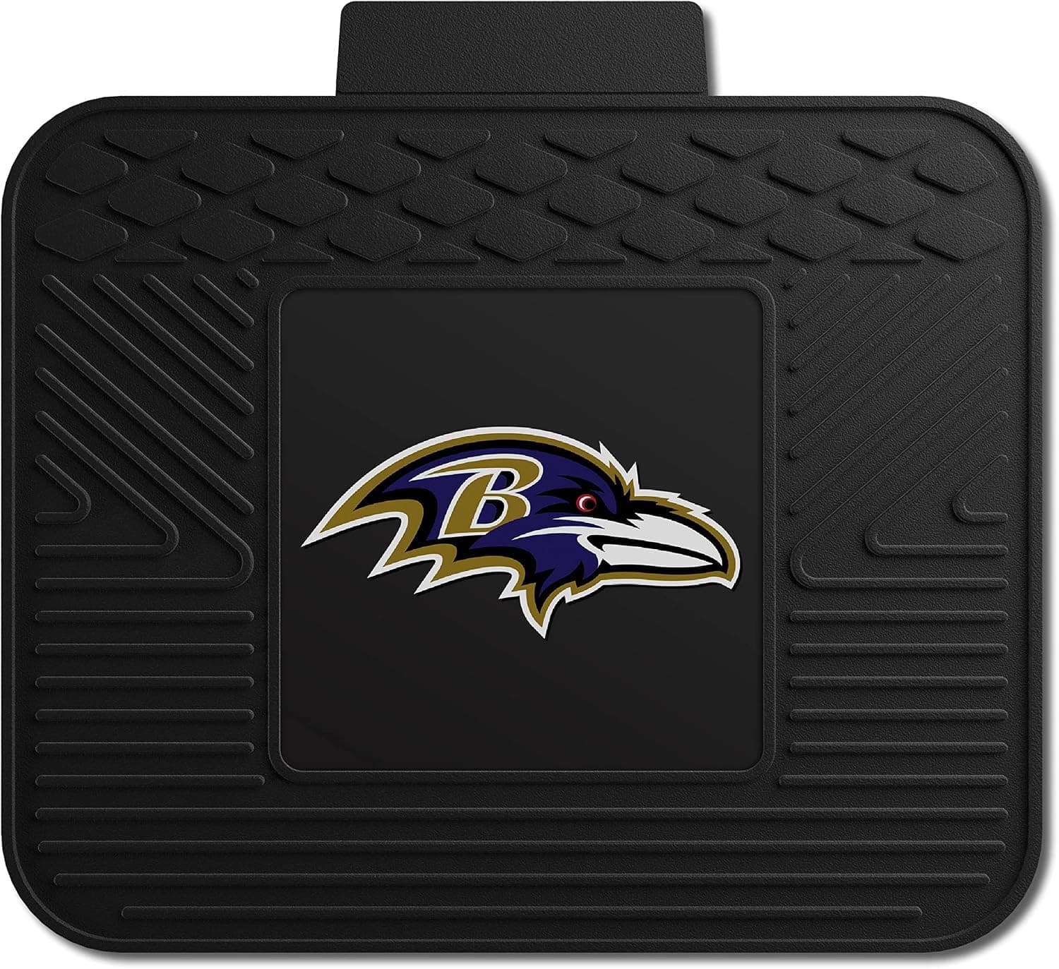 FANMATS 9995 Baltimore Ravens Back Row Utility Car Mat - 1 Piece - 14in. x 17in., All Weather Protection, Universal Fit, Molded Team Logo