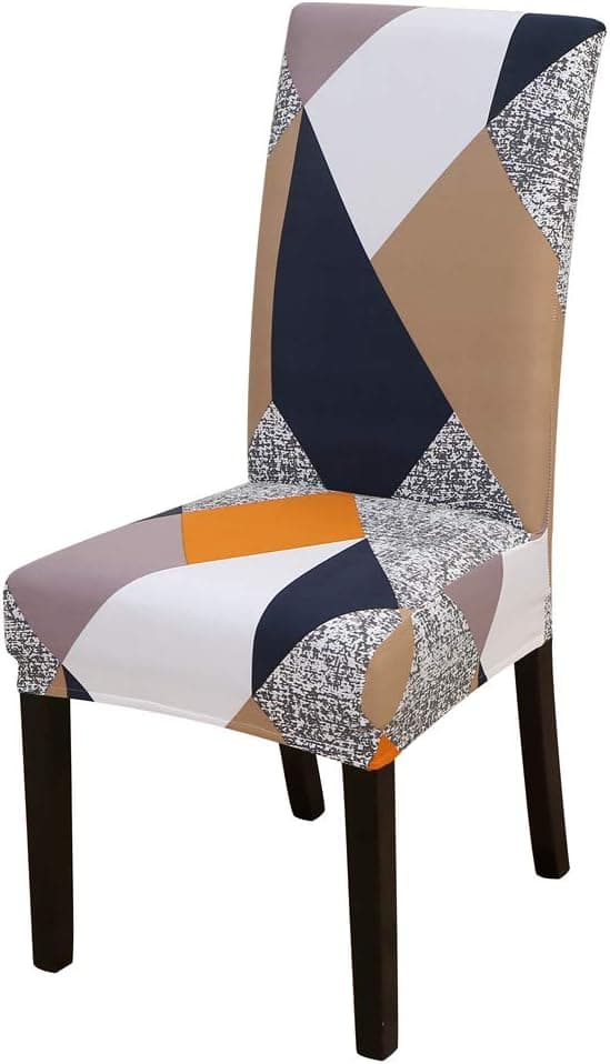 Lalluxy Stretchy Parson Chair Slipcovers for Dining Room Chair seat Covers Chair Protectors for Party Pet Protection Universal Fit Soft Polyester (Set of 4, Geometric)