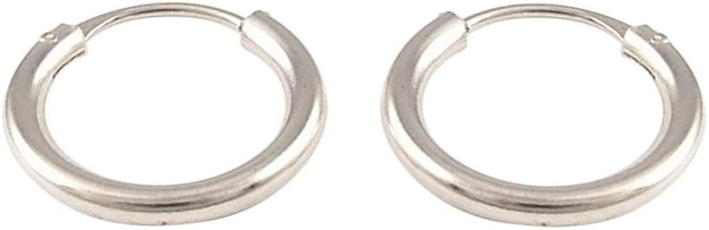 Continuous Endless Hoop Round Circle Small Sterling Silver Earrings 10mm