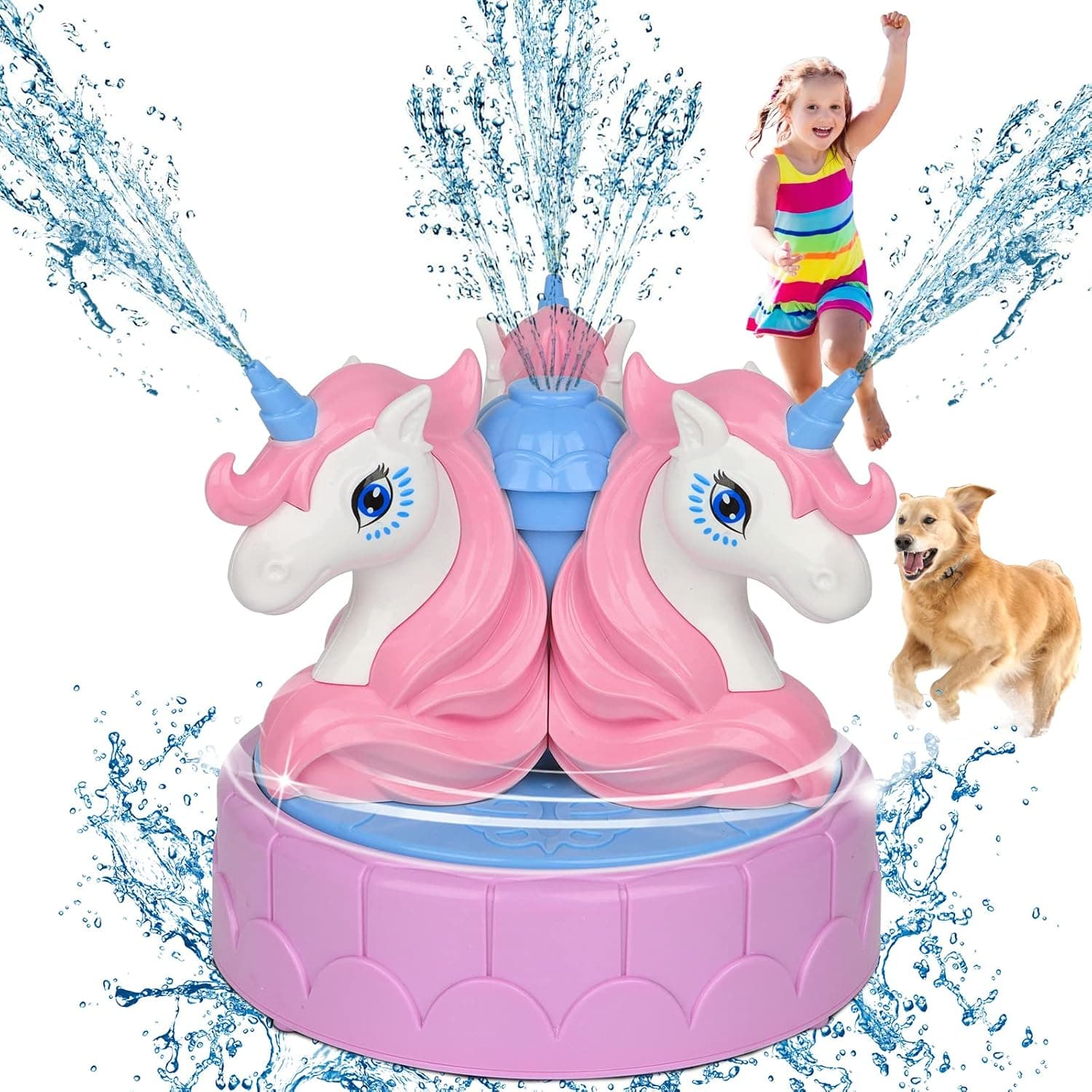 Anfly Water Sprinkler for Kids Outdoor Play,Unicorn Sprinkler for Yard Kids,Kid Play Sprinkler Fun,Kids Sprinklers for Yard Outdoor Activities,Toys for Toddlers 1-3,Kids Water Sprinklers for Outside