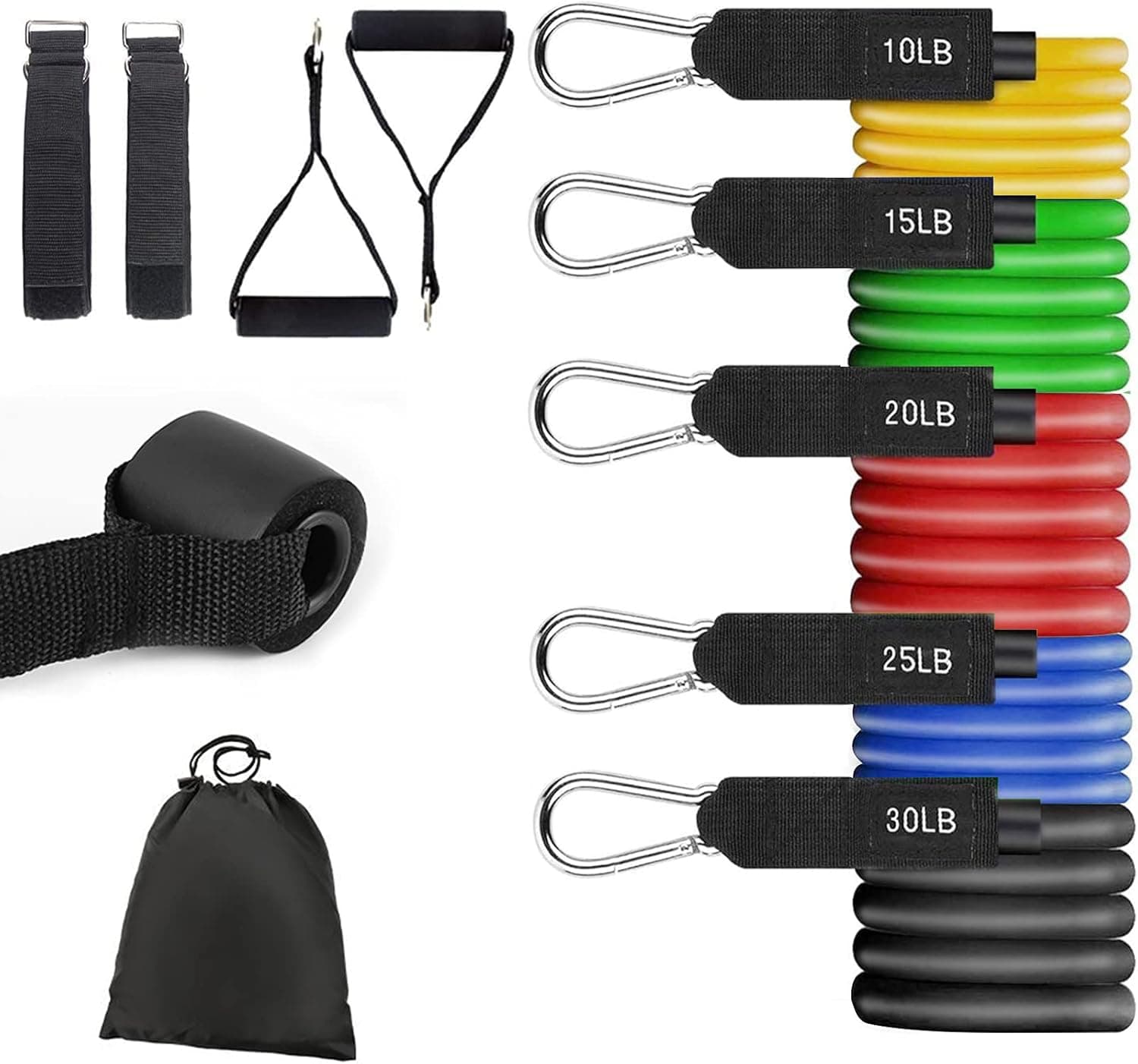 2021 summer Resistance Bands Set, MUACL 11 Pcs Exercise Workout Band with Door Anchor, Handles, Waterproof Carry Bag, Ankle Straps for Indoor and Outdoor Sports, Suspension, Physical Therapy, Home Gym