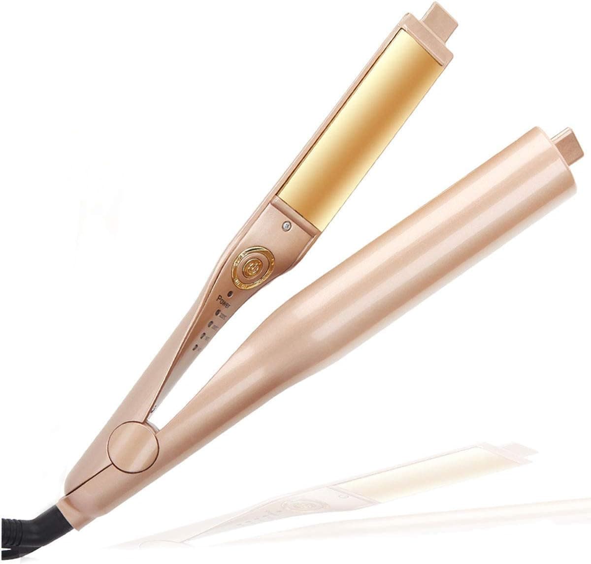 Professional Salon Styling STRAINER & CURLING IRON, Automatic Release 2 in 1 Twist Straightening Iron, Curler Iron, 3D Concave and Convex Ceramic Titanium Plate Flat Iron Salon Tool #XX01
