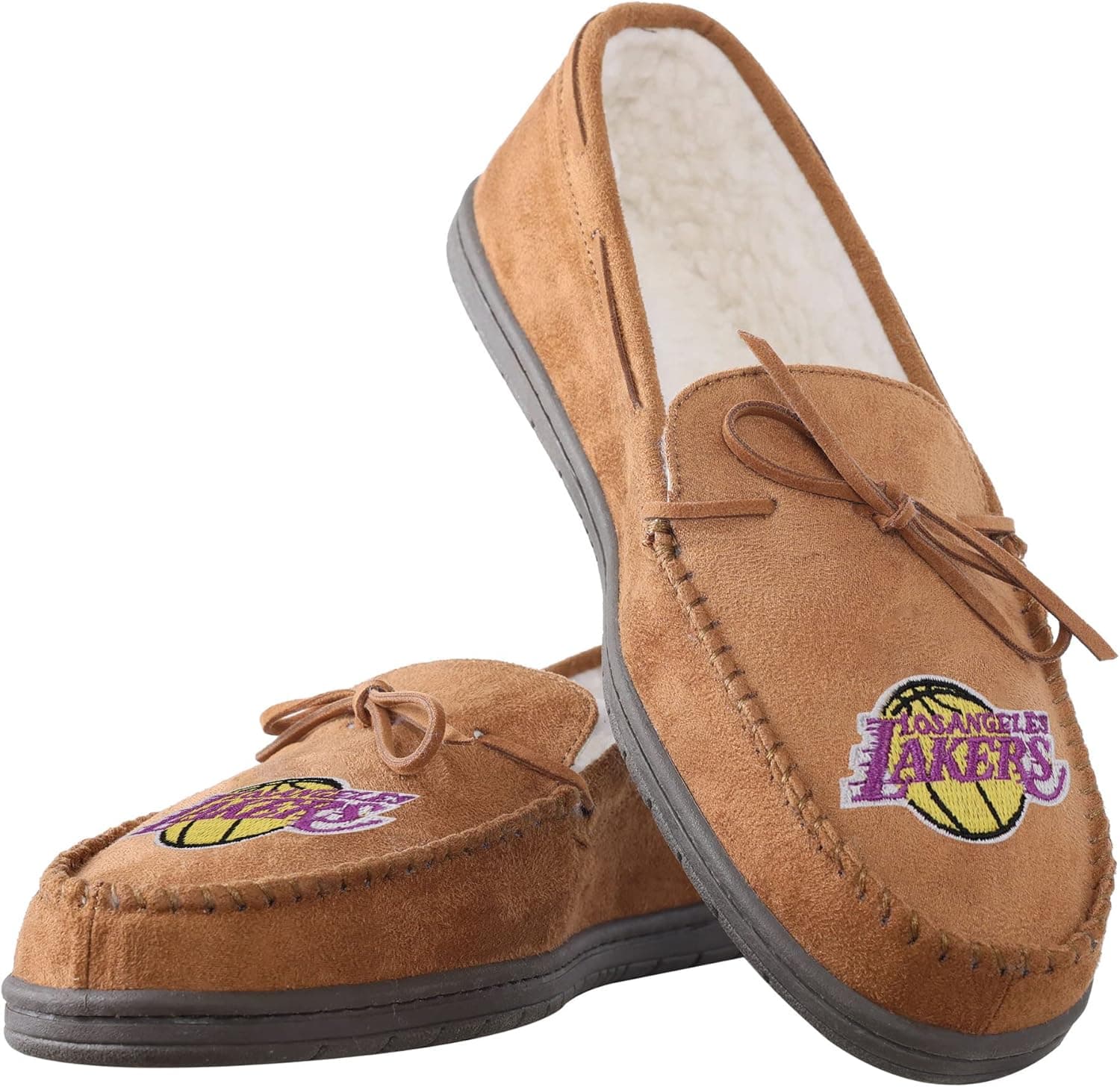 FOCO Mens NBA Team Logo Moccasin Slippers