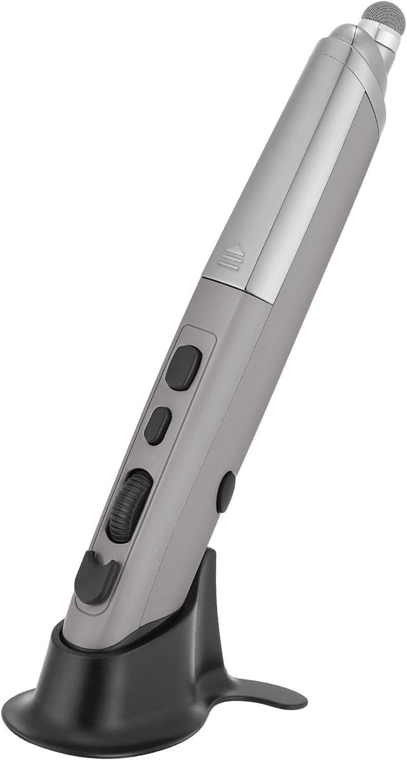 Wireless Optical Pocket Pen Mouse, Jhua 2.4GHz Wireless Mouse Pen with Stylus Function Adjustable 800/1200/1600 DPI Handwriting Smart Pen Mouse Wireless for Laptop Notebook PC Computer Android (Grey)