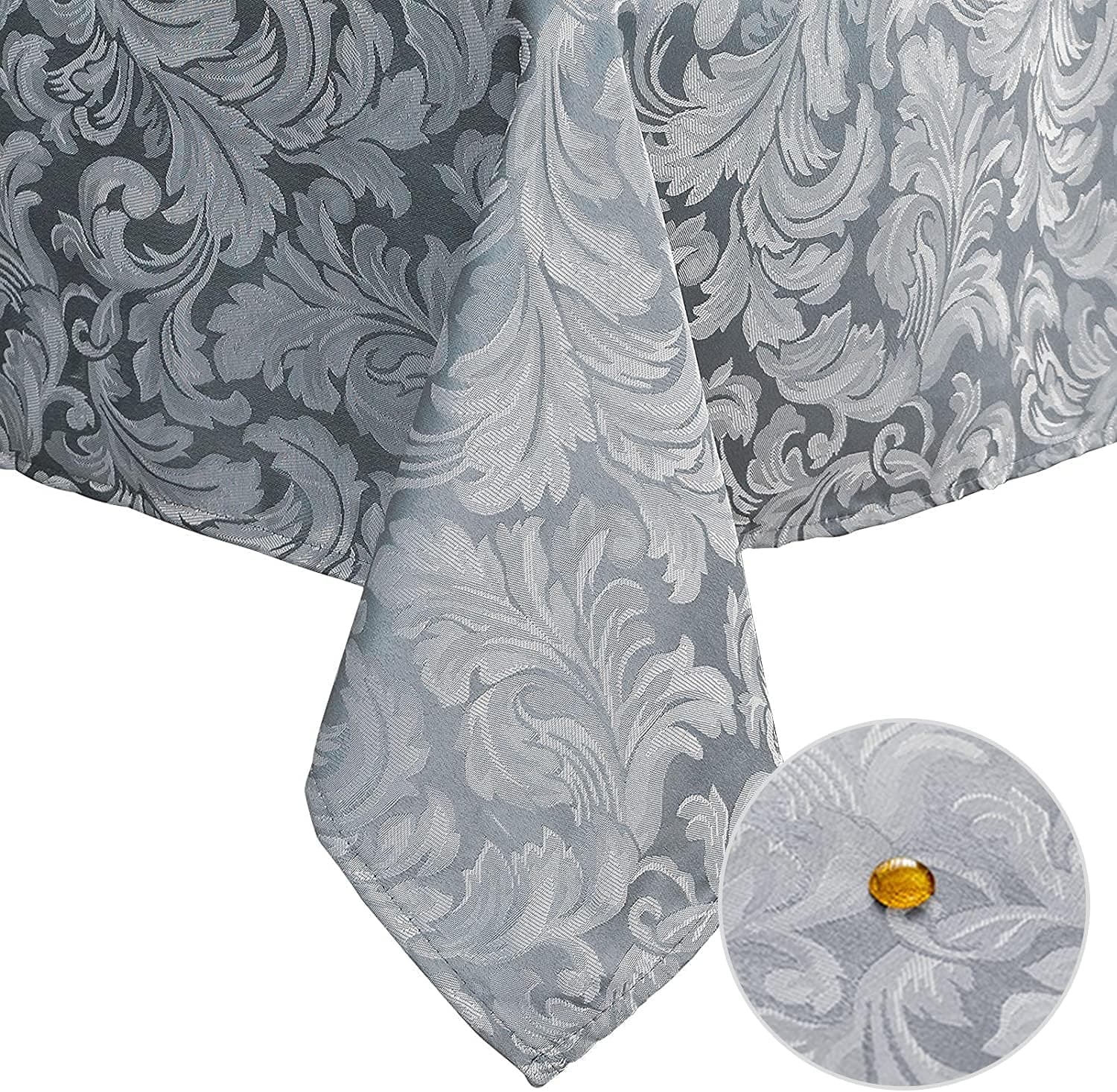 Lipo Grey Table Clothes for Rectangle Tables - Waterproof Oil Free Washable Jacquard Tablecloths Outdoor, Decorative Table Covers for Dinning Tablecloth, Buffet Parties, Kitchen 52 X 70 Inch