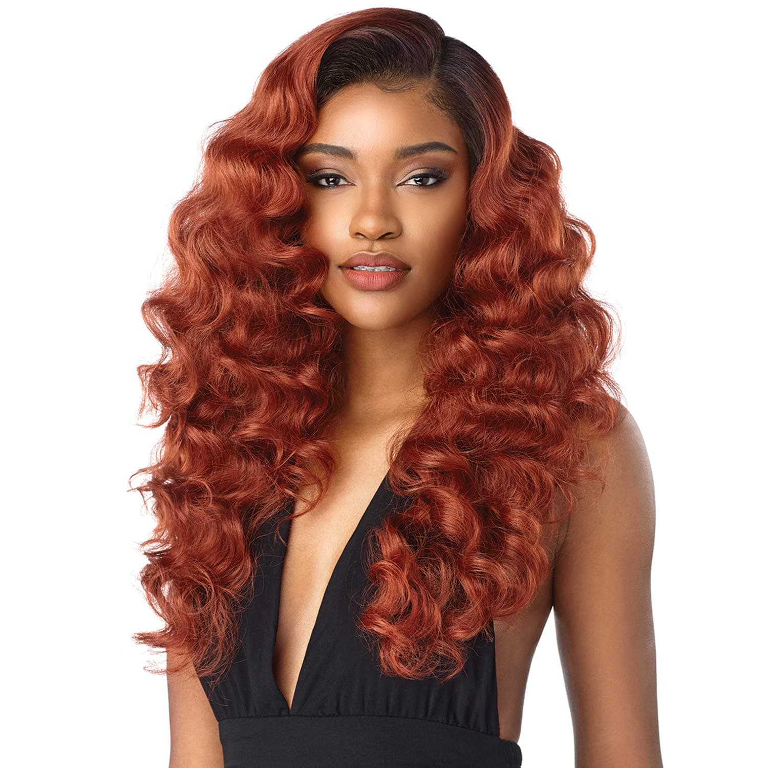 Sensationnel WHAT LACE 13x6 Wigs - Cloud 9 Synthetic Hair Hand Tied Natural Preplucked Hairline Illusion Lace Frontal Lacewig -Whatlace DARLENE (T1B/BG)