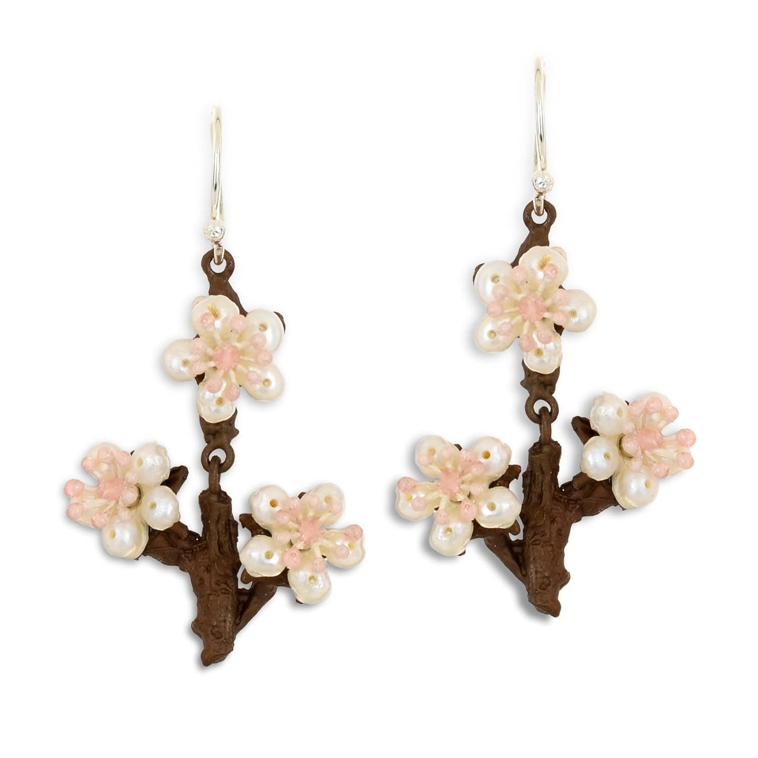 Silver Seasons Cherry-Blossom Earrings Designed by Michael Michaud and Curated by The Artazia Collection - E4890BZWP
