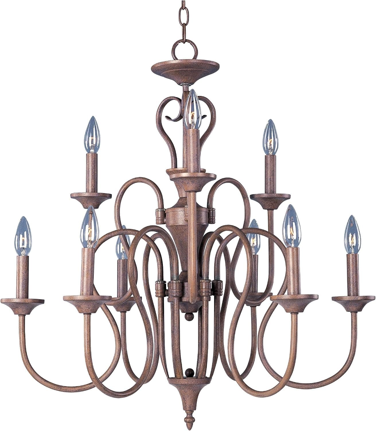Maxim 90103PE Paso Robles 9-Light Chandelier Pewter