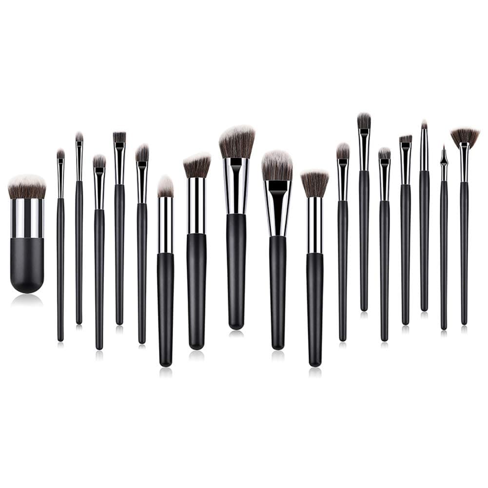 Makeup Brushes START MAKERS 18Pieces Wooden Synthetic Makeup Brush Set for Foundation Concealer Eyeshadow Blending Blush Lip Face Powder Cream Cosmetic Brushes Kit (Black Sliver)