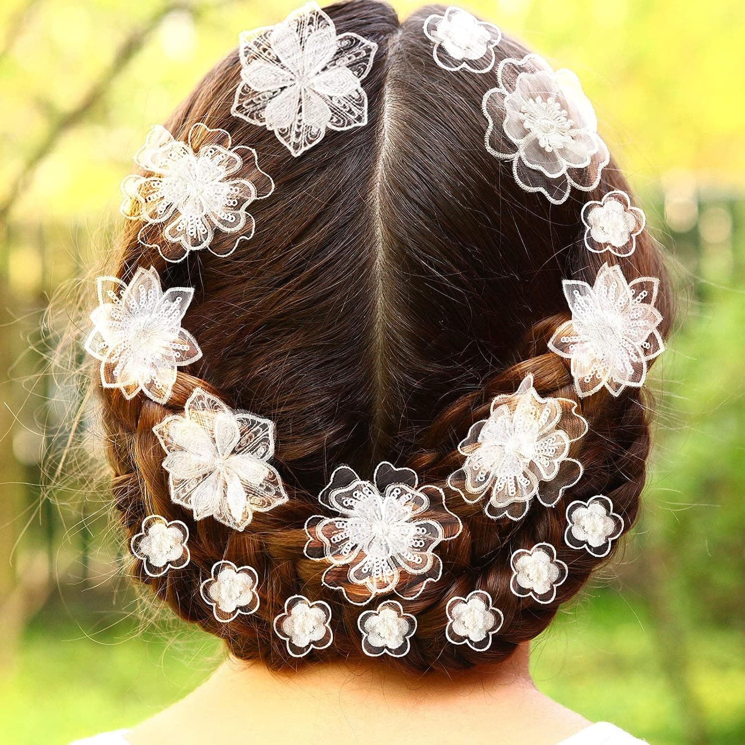 Ysleen 14 Pieces Butterfly Hair Clip Flower Hair Clip Embroidery Flower Hair Pins Lace Butterfly Hair Bows Wedding Hair Accessories Alligator Clip Hair Clips for Women Girl Wedding Decor, 2 Sizes