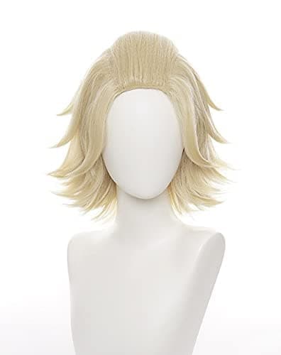 Tongtta Manjiro Sano Cosplay Wig Halloween Custume Party Wig for Tokyo Revengers（Blond）