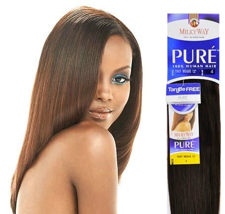 MilkyWay Human Hair Weave Pure Yaki [10"] #1b