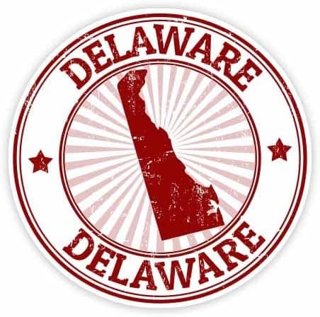 Delaware Vinyl Car Bumper Window Sticker 2" x 2"