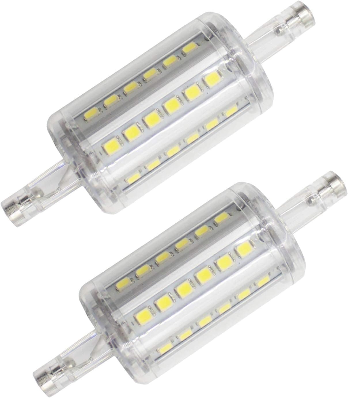 Mechok R7s LED Bulbs 78mm,AC 110V-120V, 4W (40W Replacement Halogen Bulb), Dimmable Daylight 6000K，78xΦ27mm，RA>80 Llight Bulb for Home Lighting (Pack of 2)