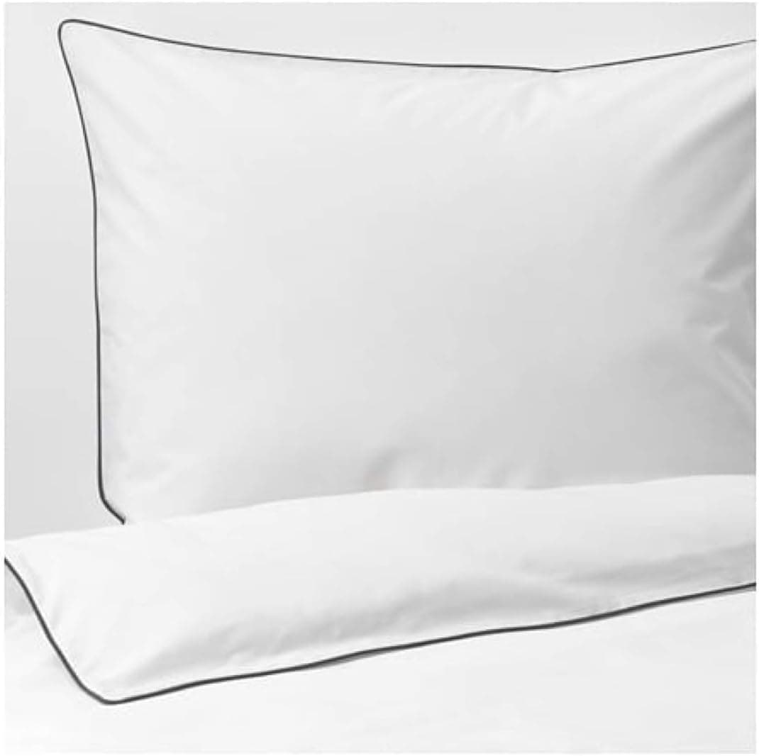 IKEA Kungsblomma Duvet Cover and Pillowcases White Gray 004.230.71 Size: Twin