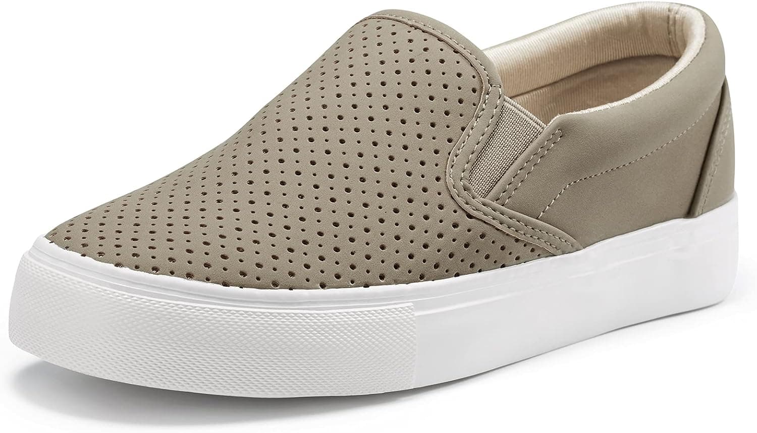 JENN ARDOR Women’s Fashion Sneakers Perforated Slip on Flats Comfortable Walking Casual Shoes