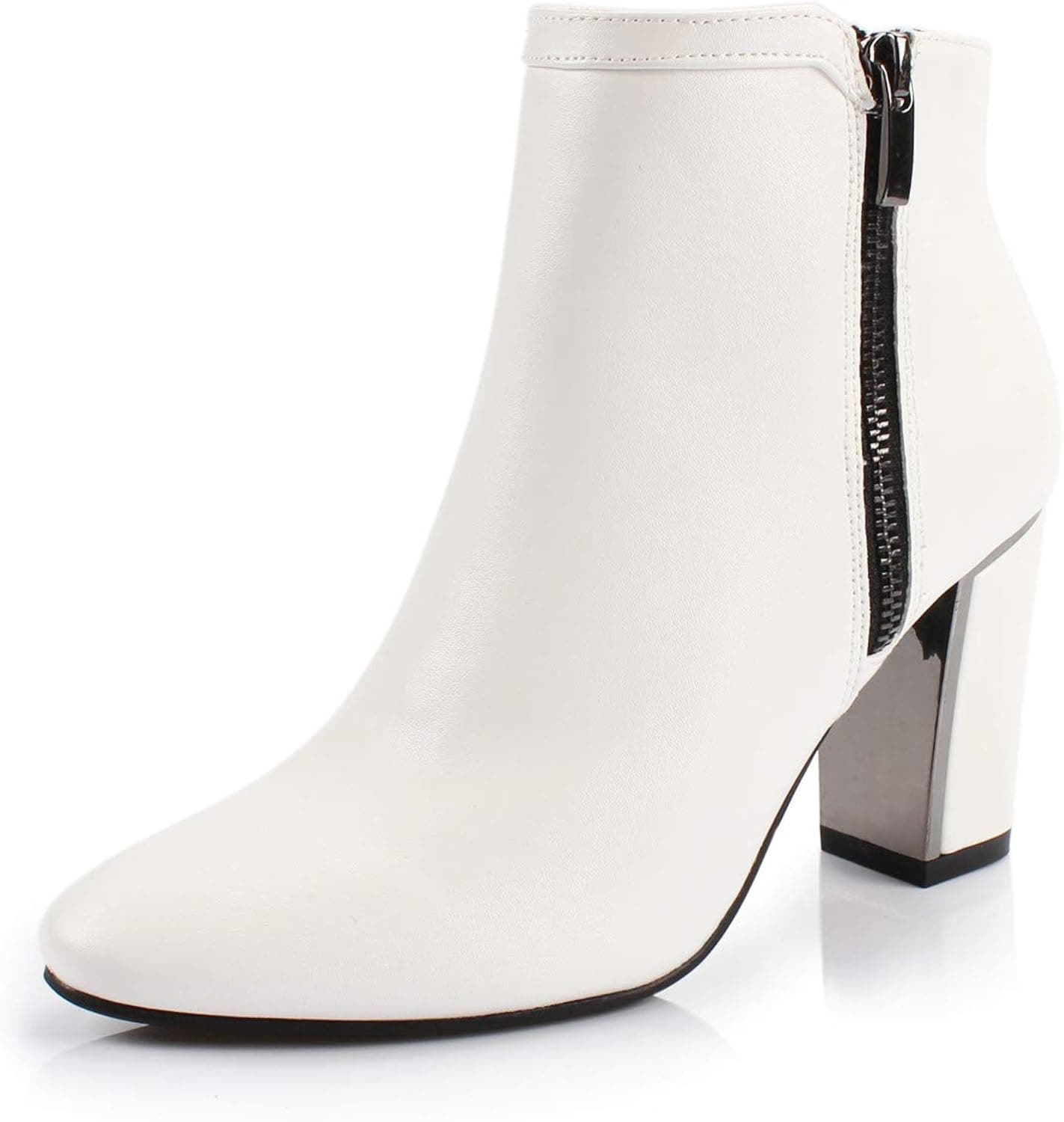 DUNION Armony Women's Stylish Shiny Chunky Heel Dress Boot Wedding Party Daily Fashion Ankle Booties