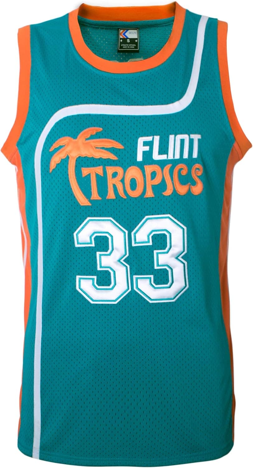 MOLPE Moon 33, Coffee Black 7 Flint Tropics Basketball Jersey and Shorts, Halloween Costume, 90S Jersey
