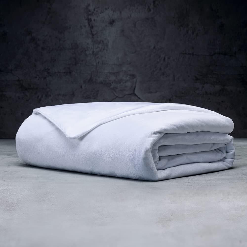 LUXOME Luxury 15lb Weighted Blanket | Includes Removable Lyocell from Bamboo/Minky Cover | Full Size | 54"x72" | Cool & Cozy