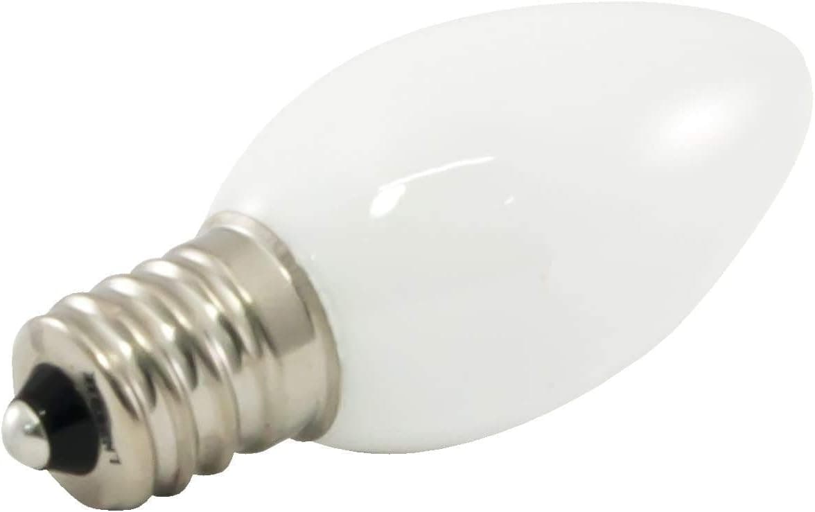 HC Lighting - C-7 Style Decorative Light 1W Candelabra E12 Screw Base 120V Input LED Retro Fit Light Bulb (2 Pack) (Frosted)