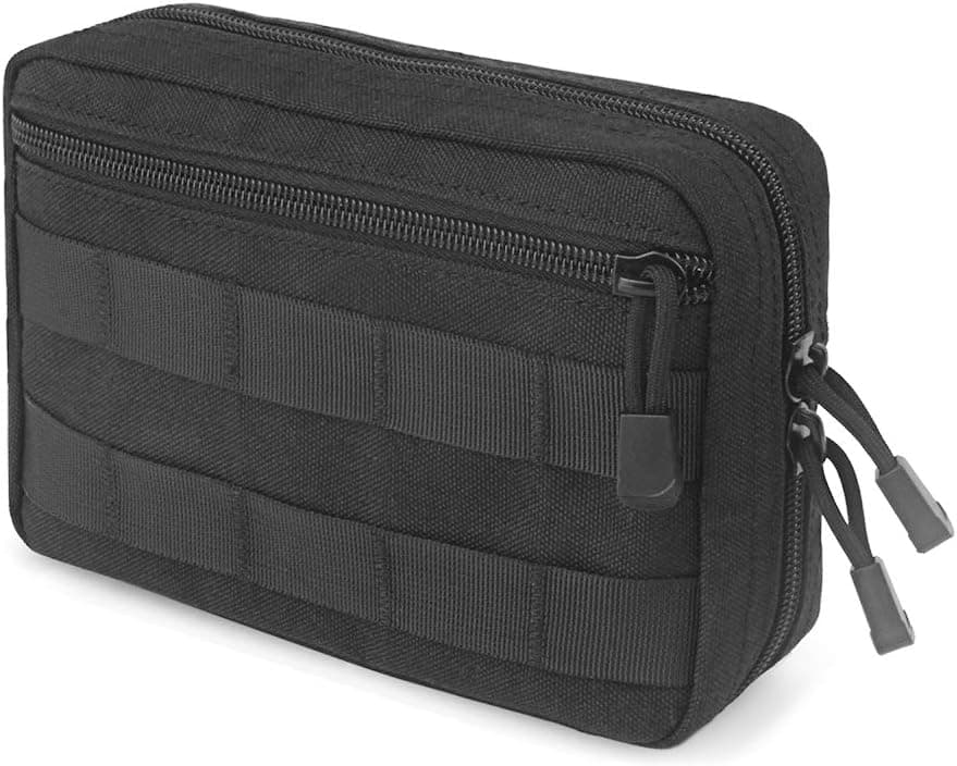 FUNANASUN Tactical Molle Admin Pouch, Molle EDC EMT Utility Gadget Gear Pouches Map Pocket Military Water-Resistant Tool Molle Pouchs Accessories Black