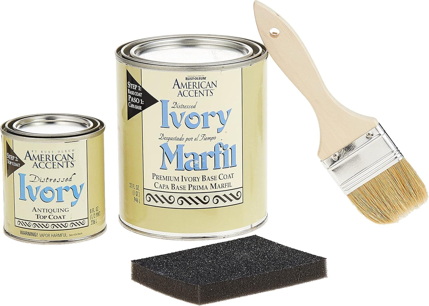 Rust-Oleum 202867 Distressed Quart And Half Pint Kit, Distressed Ivory (Packaging may vary)