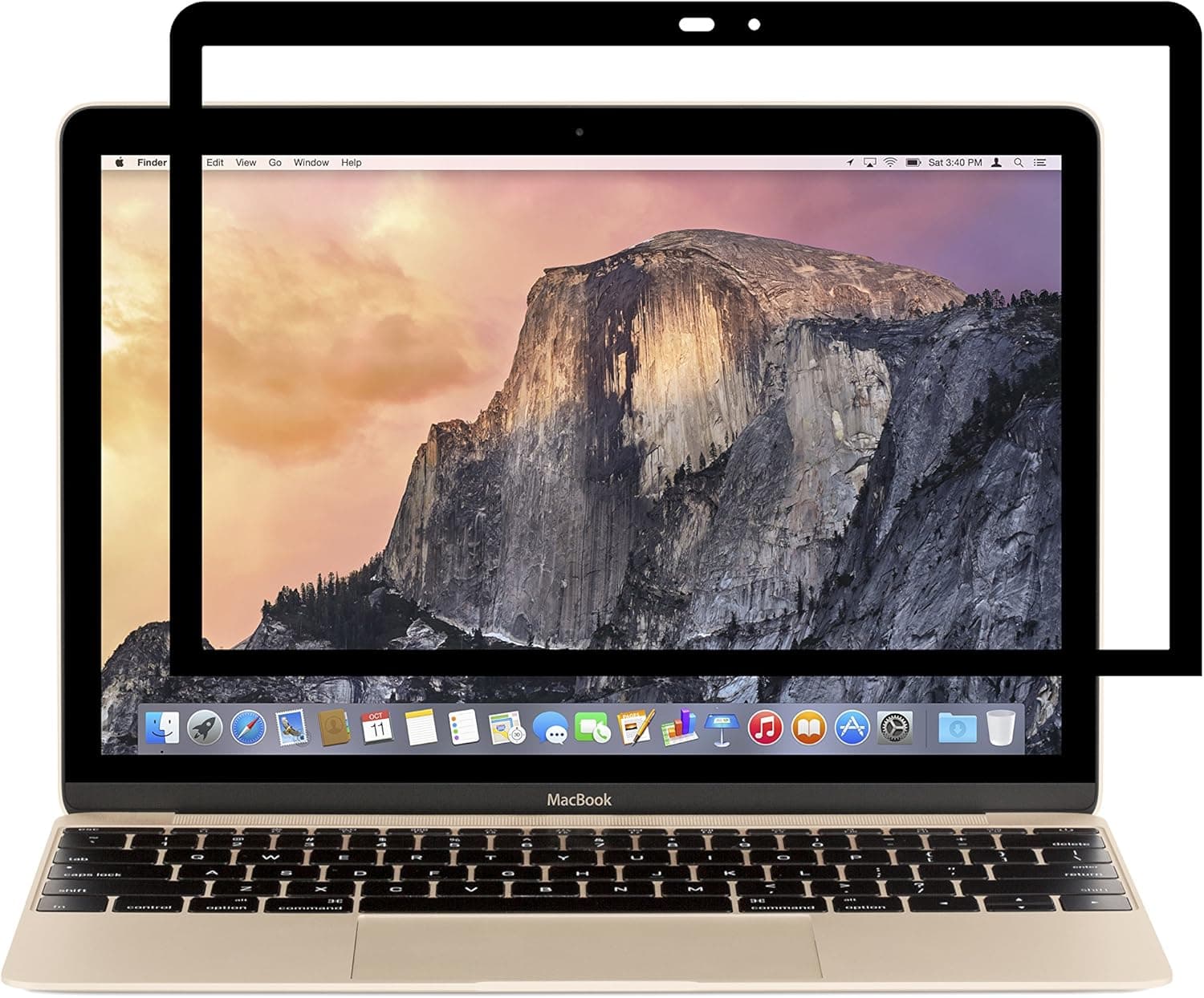 Moshi iVisor Anti-Glare Screen Protector for MacBook Pro 12" - Clear/Black Border