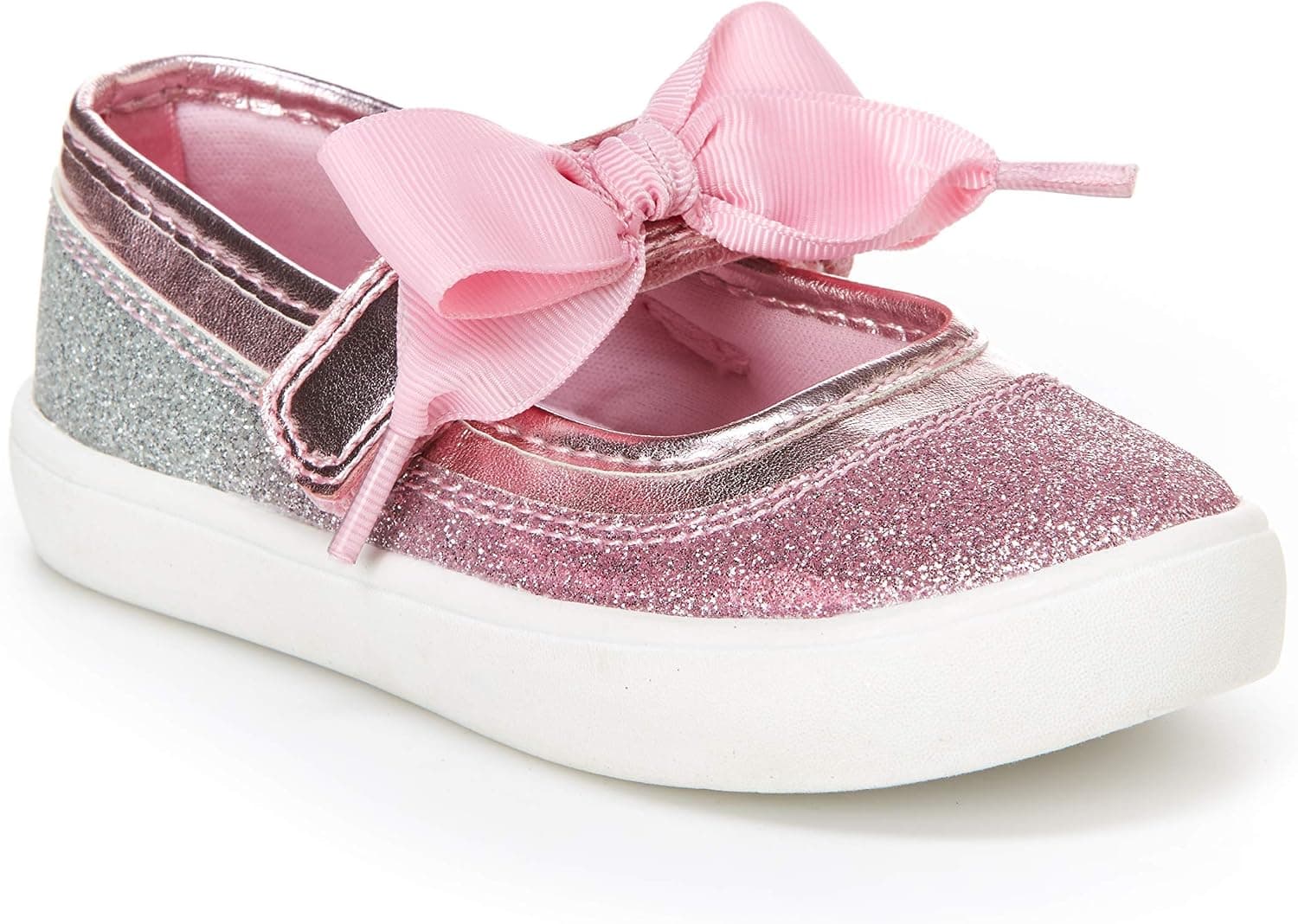 carter's Girl's Alberta Glittery Mary Jane Flat, Pink, 4 M US Toddler